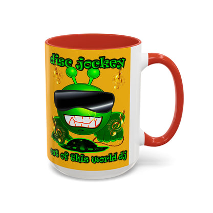 disc jockey - Accent Mug (yellow)