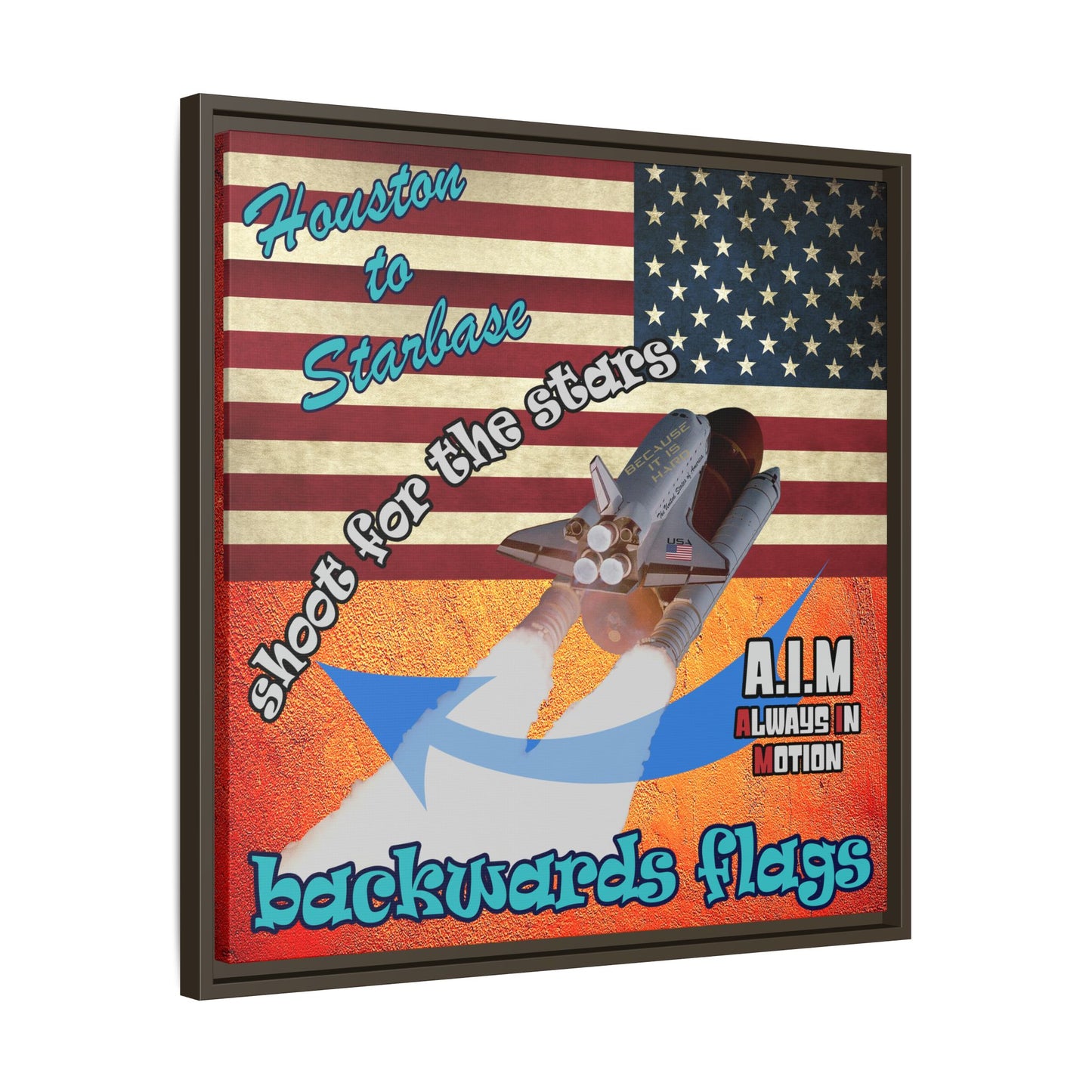 shoot for the stars - framed canvas art (burnt orange)