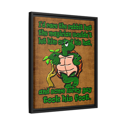 turtle race - framed canvas art (brown papyrus)