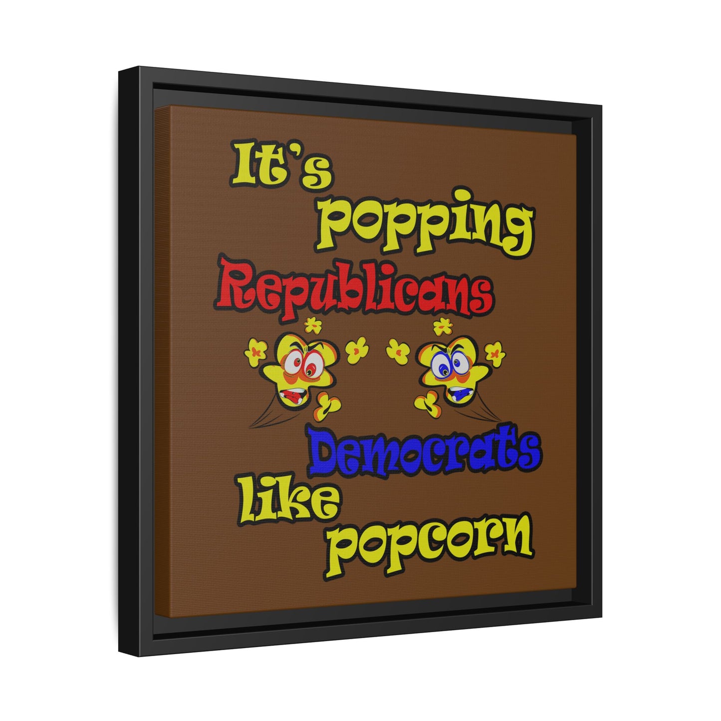 popping like popcorn - framed canvas art (brown)
