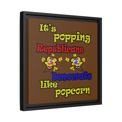 popping like popcorn - framed canvas art (brown)