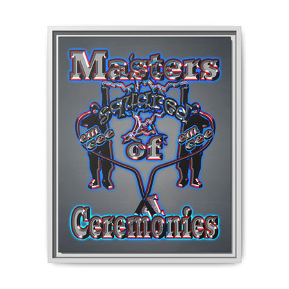 em cee squared - framed canvas art (grey-light grey)