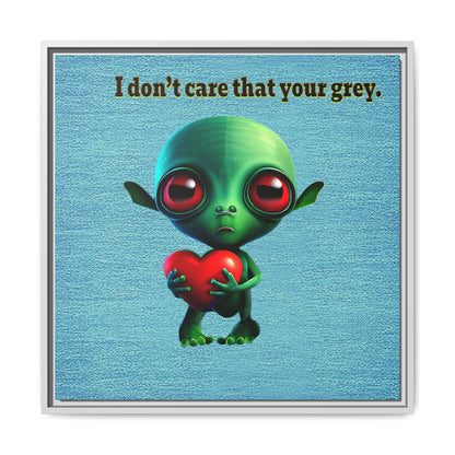I don't care that your grey - framed canvas art (faded blue)