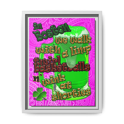 celtics logo - framed canvas art (pink swirl)