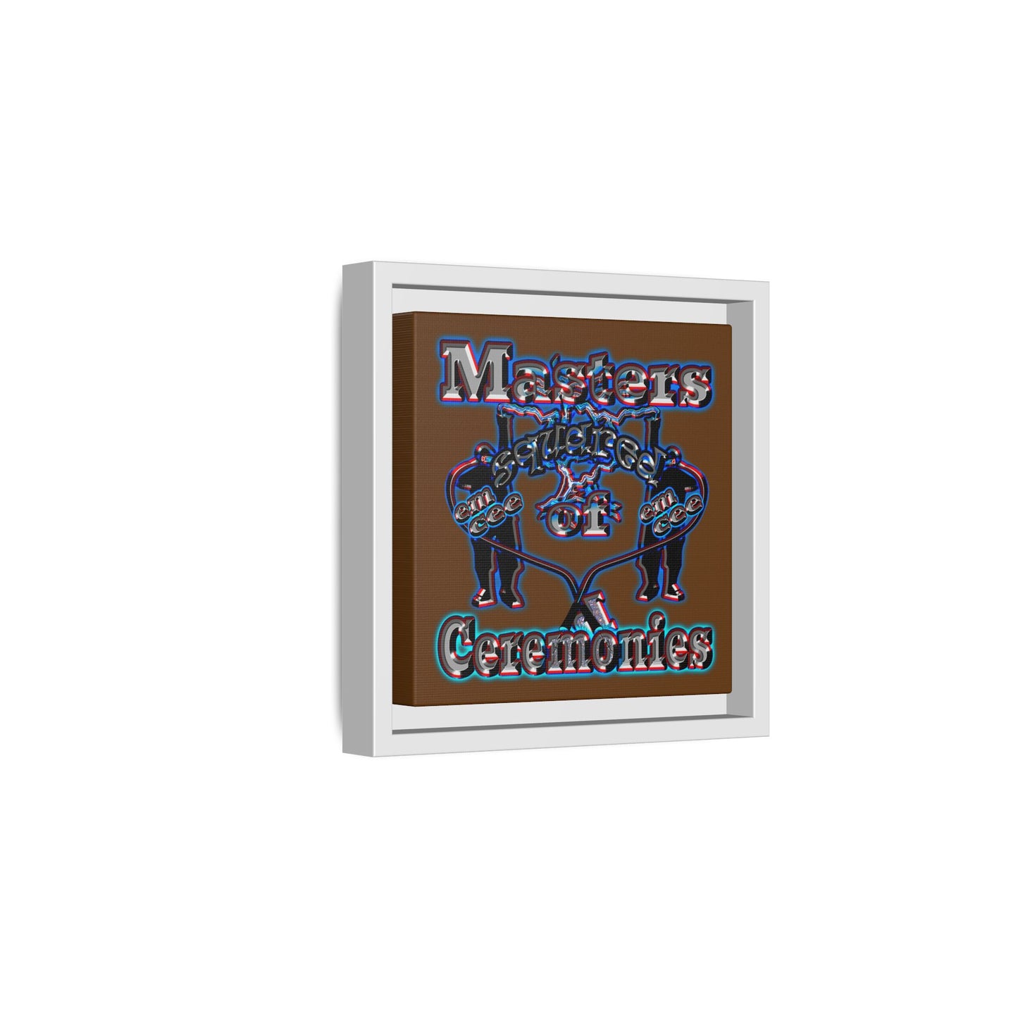 em cee squared - framed canvas art (brown)