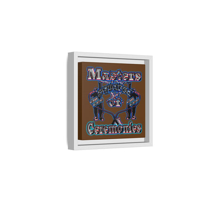 em cee squared - framed canvas art (brown)