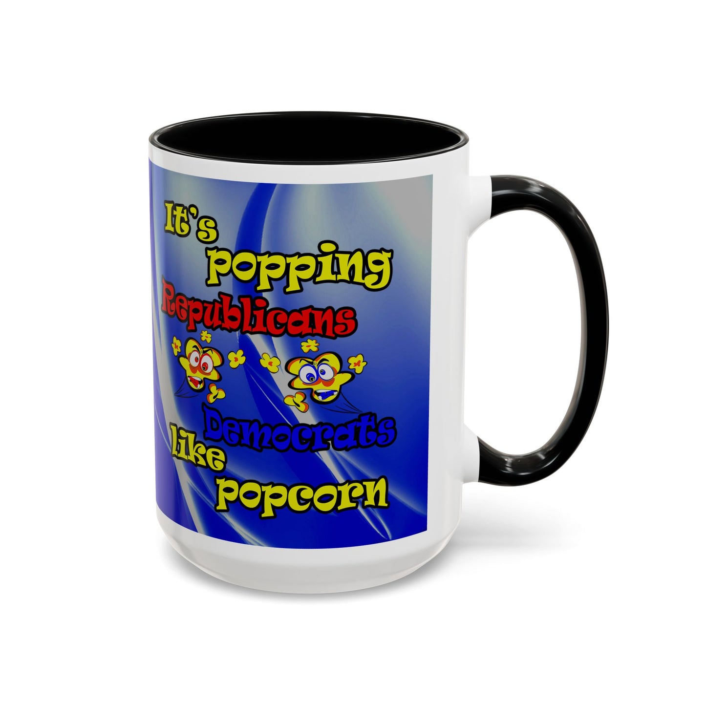 popping like popcorn - Accent Mug (blue-white wave)