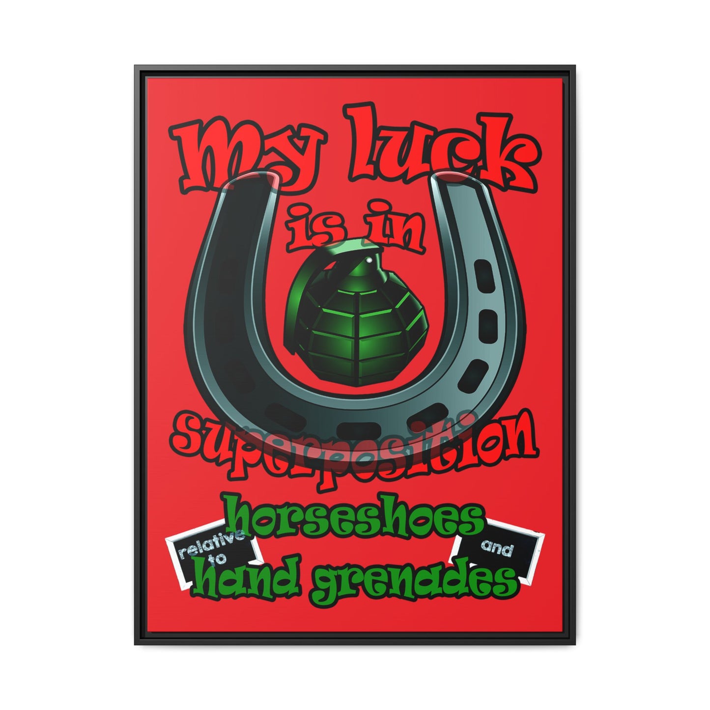 my luck - framed canvas art (red)