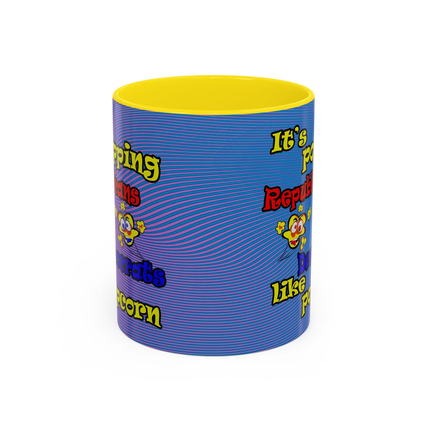popping like popcorn - Accent Mug (light blue-purple wave)