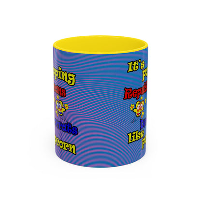 popping like popcorn - Accent Mug (light blue-purple wave)
