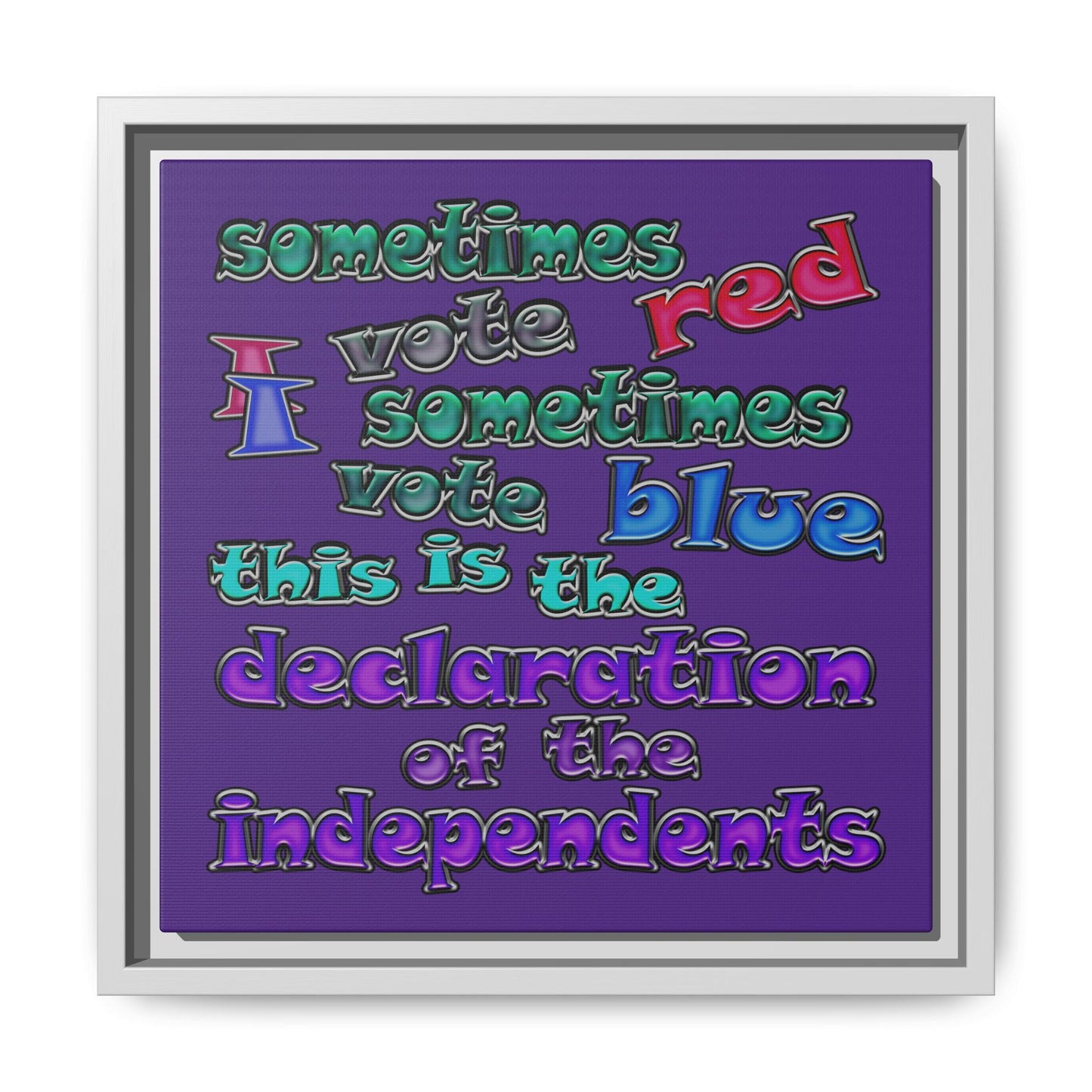 declaration of the independents - framed canvas art (purple)