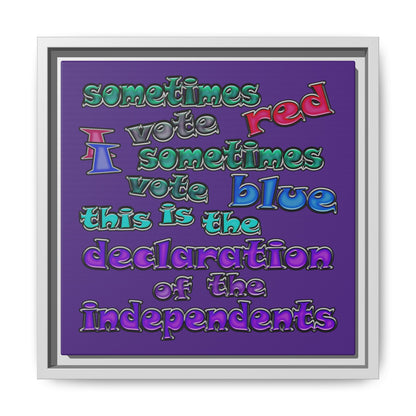 declaration of the independents - framed canvas art (purple)