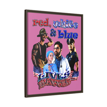 rw&b lives matter - framed canvas art (light pink)