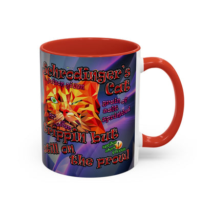 schrodinger's cat - Accent Mug (grey-pink wave)