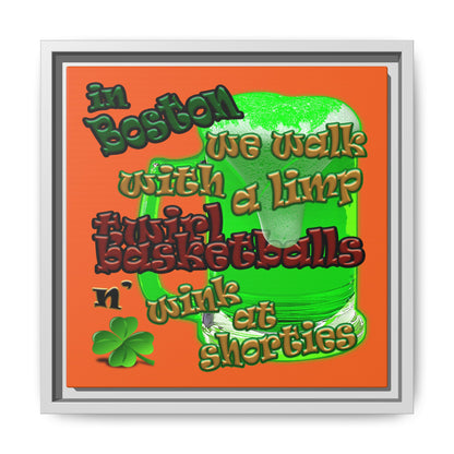 celtics logo - framed canvas art (orange)