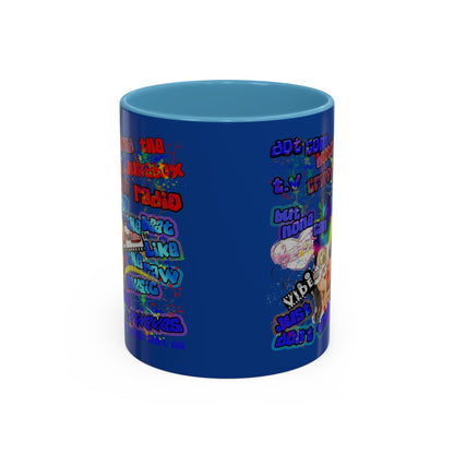 drop the beat - Accent Mug (dark blue)
