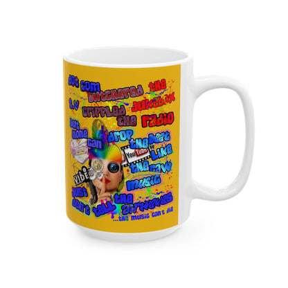 drop the beat - White Mug (yellow)