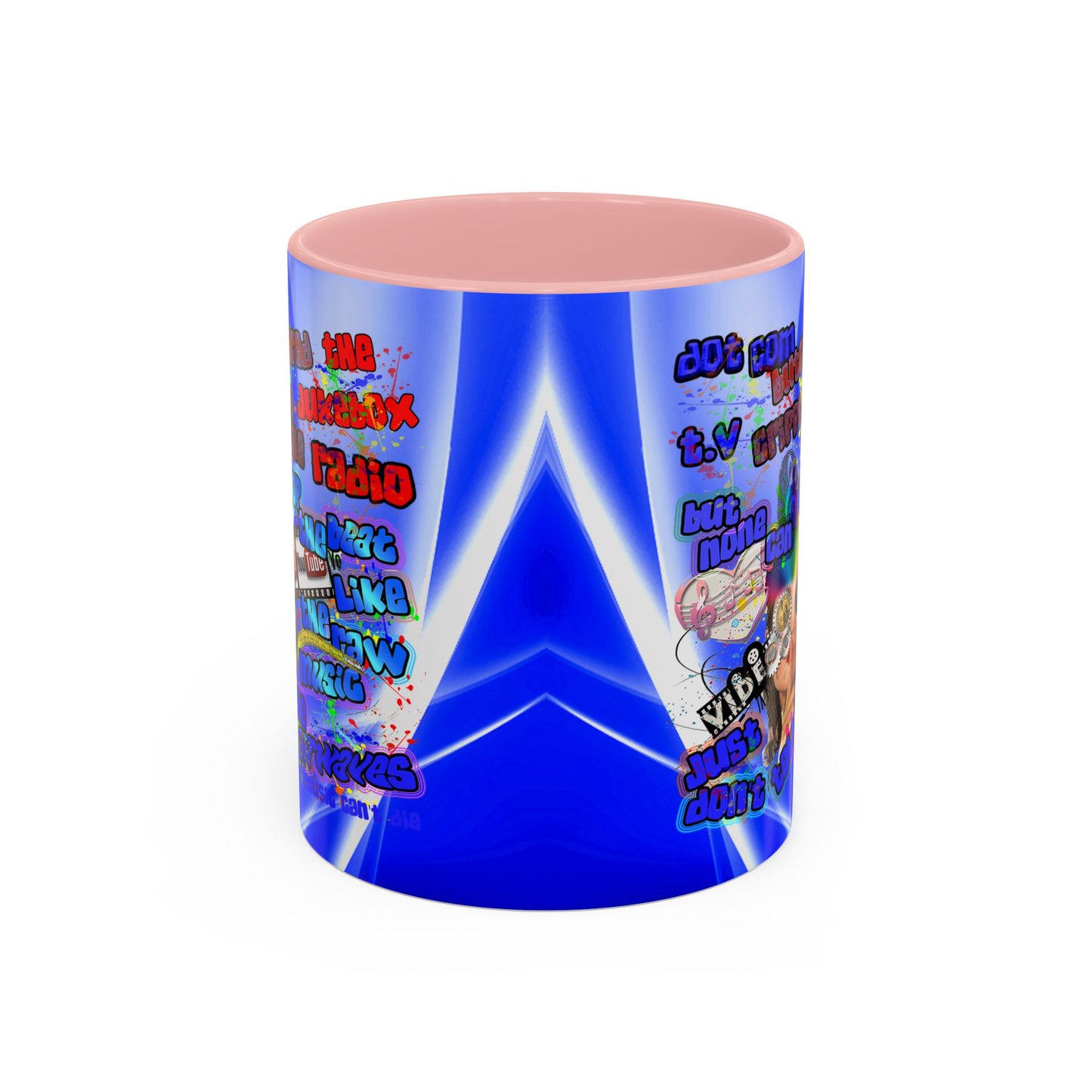 drop the beat - Accent Mug (blue-white wave)
