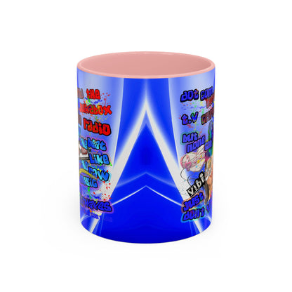 drop the beat - Accent Mug (blue-white wave)