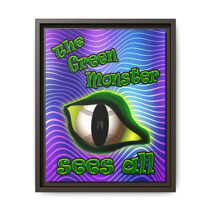 green monster - framed canvas art (purple wave)