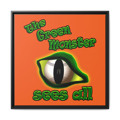 green monster - framed canvas art (orange)