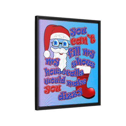 santa's shoes - framed canvas art (light blue-purple wave)