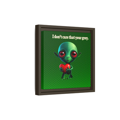 I don't care that your grey - framed canvas art (logo green)