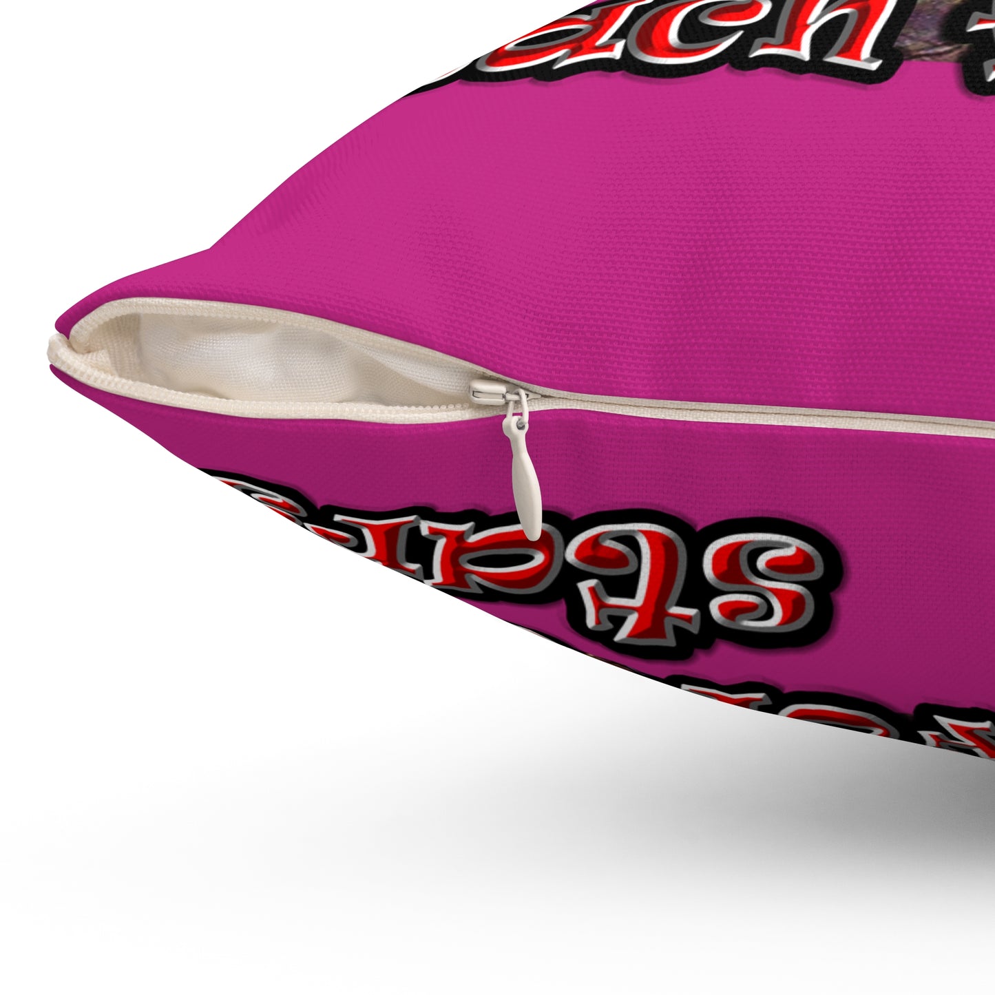 defy conquer reach - Spun Polyester Square Pillow - (pink)