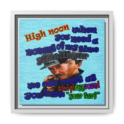 high noon - framed canvas art (faded blue)