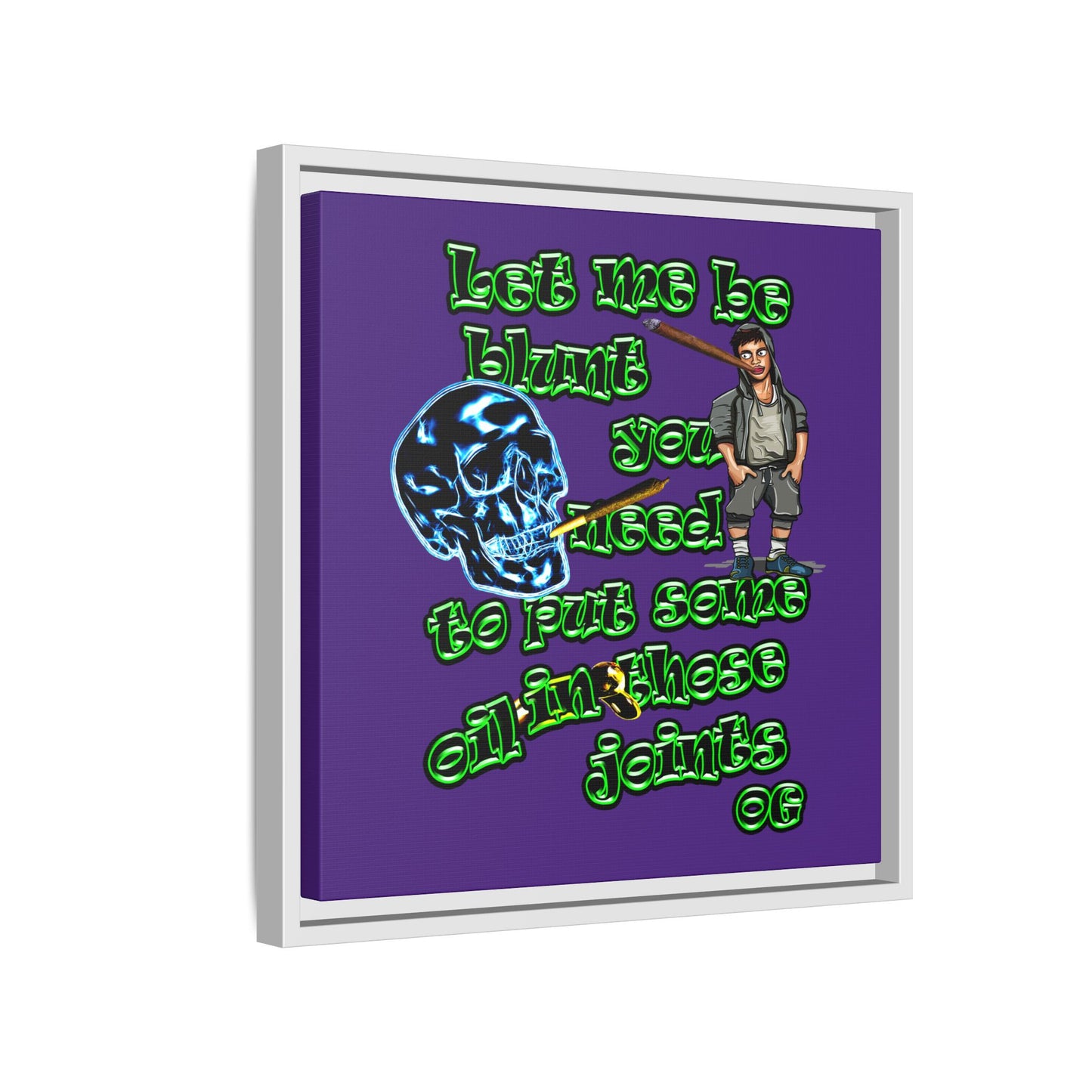 og - framed canvas art (purple)
