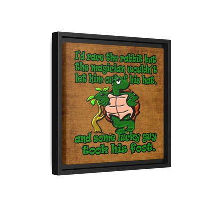 turtle race - framed canvas art (brown papyrus)