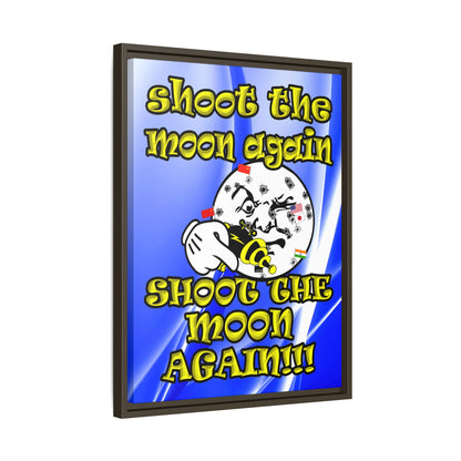 shoot the moon again - framed canvas art (blue-white wave)