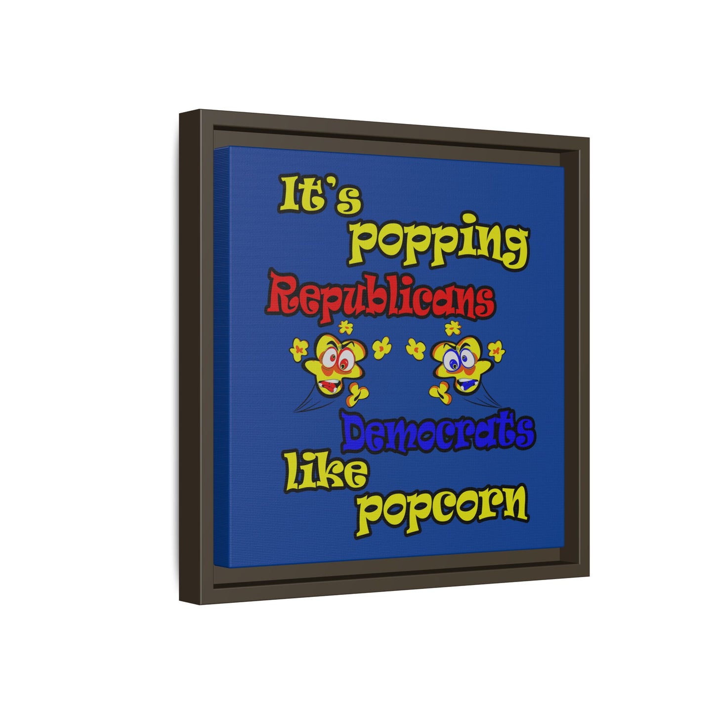 popping like popcorn - framed canvas art (dark blue)