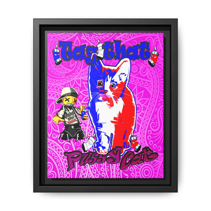 tag that - framed canvas art (pink swirl)