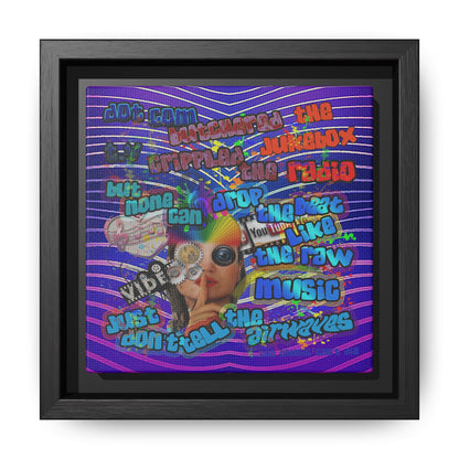 drop the beat - framed canvas art (purple wave)
