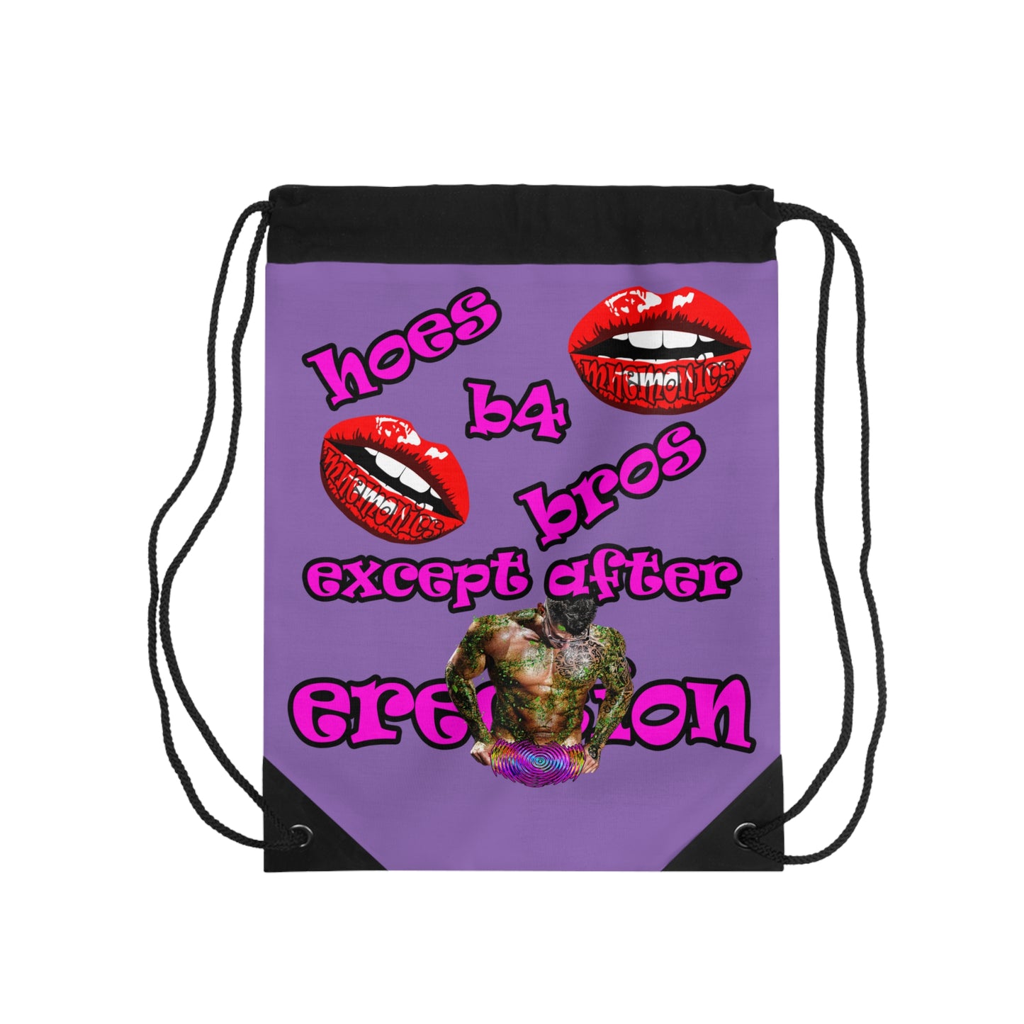 hoes b4 bros - Drawstring Bag (light purple)