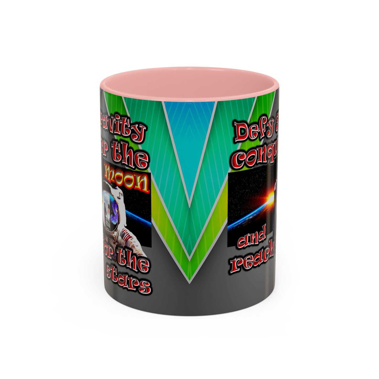 defy conquer reach - Accent Mug (rainbow split)