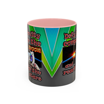 defy conquer reach - Accent Mug (rainbow split)