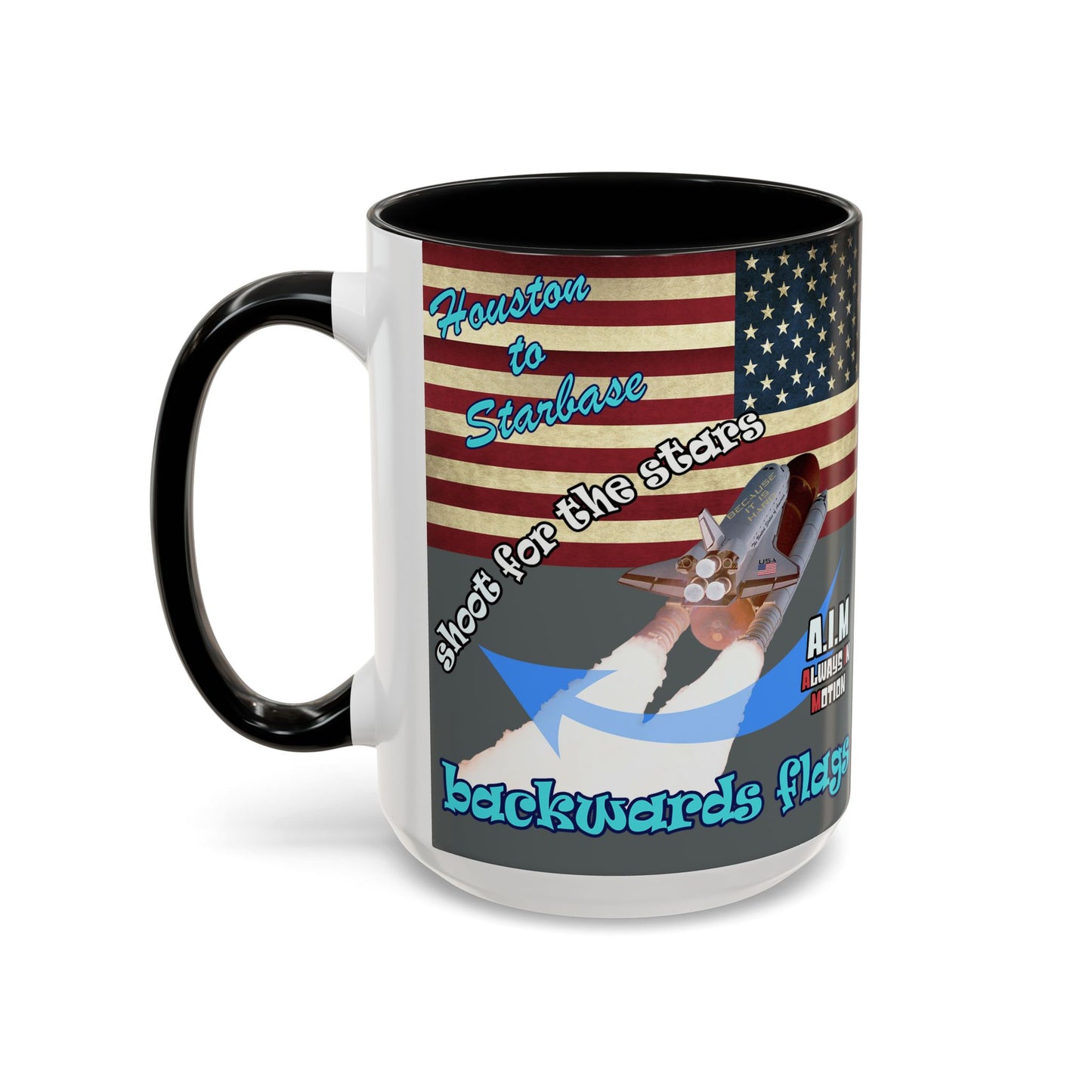 shoot for the stars - Accent Mug (dark grey)