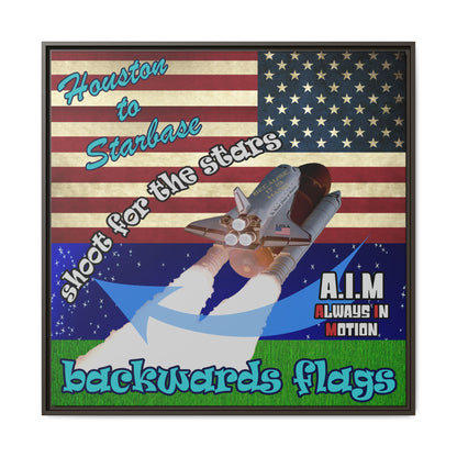 shoot for the stars - framed canvas art ('snoops' background)