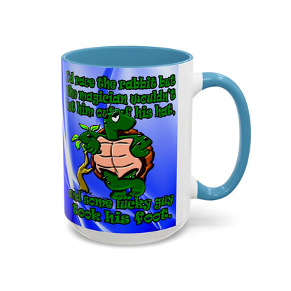 turtle race - Accent Mug (blue-white wave)