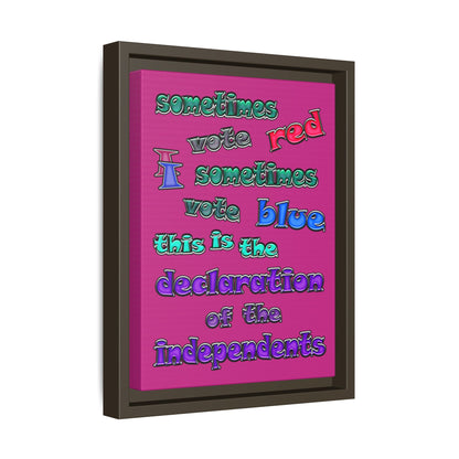 declaration of the independents - framed canvas art (pink)