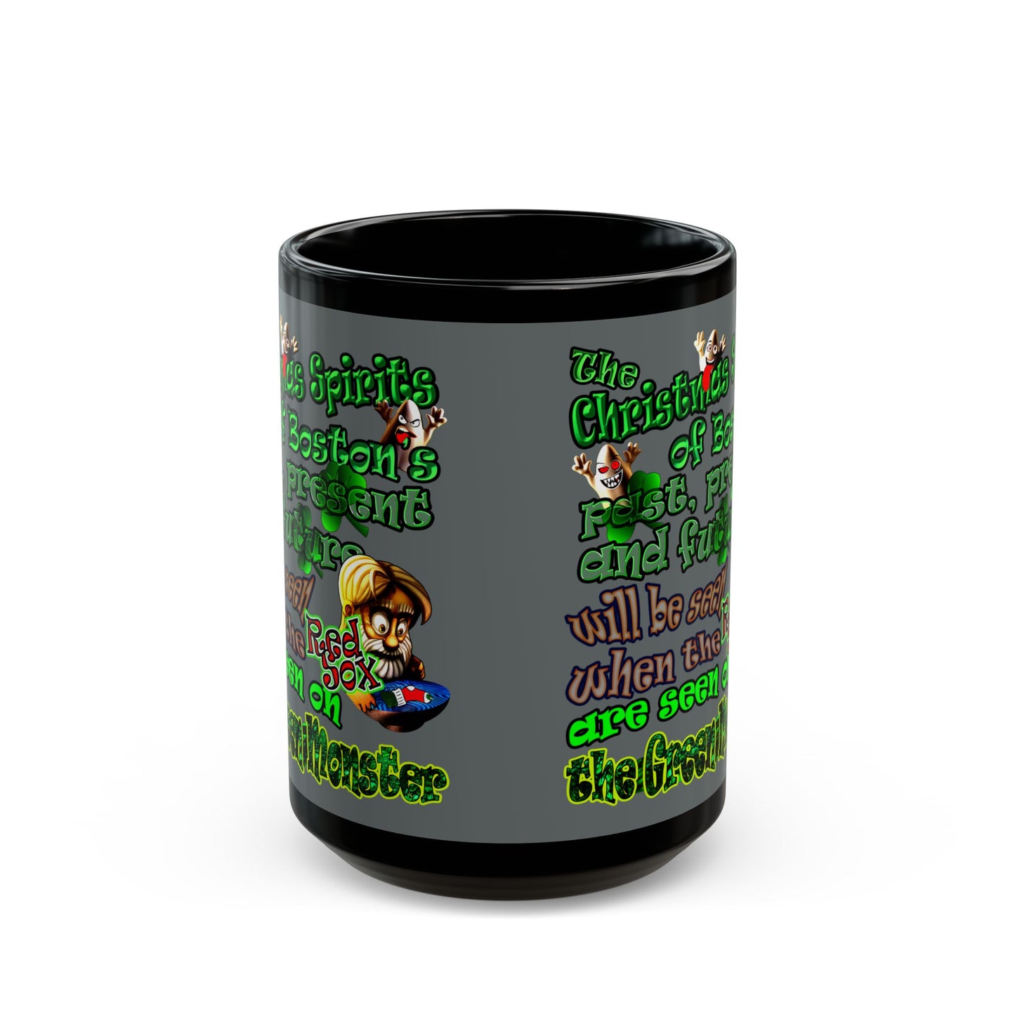 christmas spirits of boston - Black Mug (dark grey)