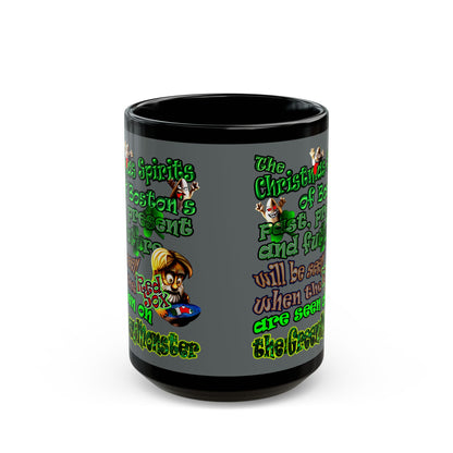 christmas spirits of boston - Black Mug (dark grey)