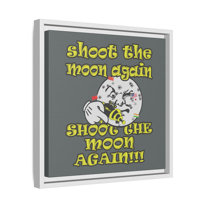 shoot the moon again - framed canvas art (dark grey)