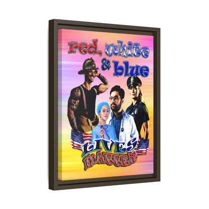 rw&b lives matter - framed canvas art (color blur)