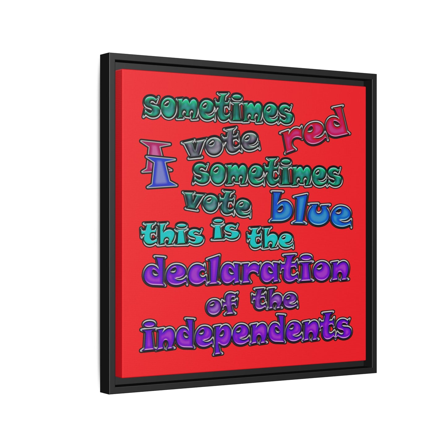 declaration of the independents - framed canvas art (red)