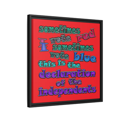 declaration of the independents - framed canvas art (red)