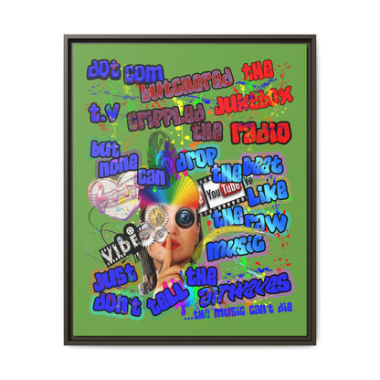 drop the beat - framed canvas art (green)