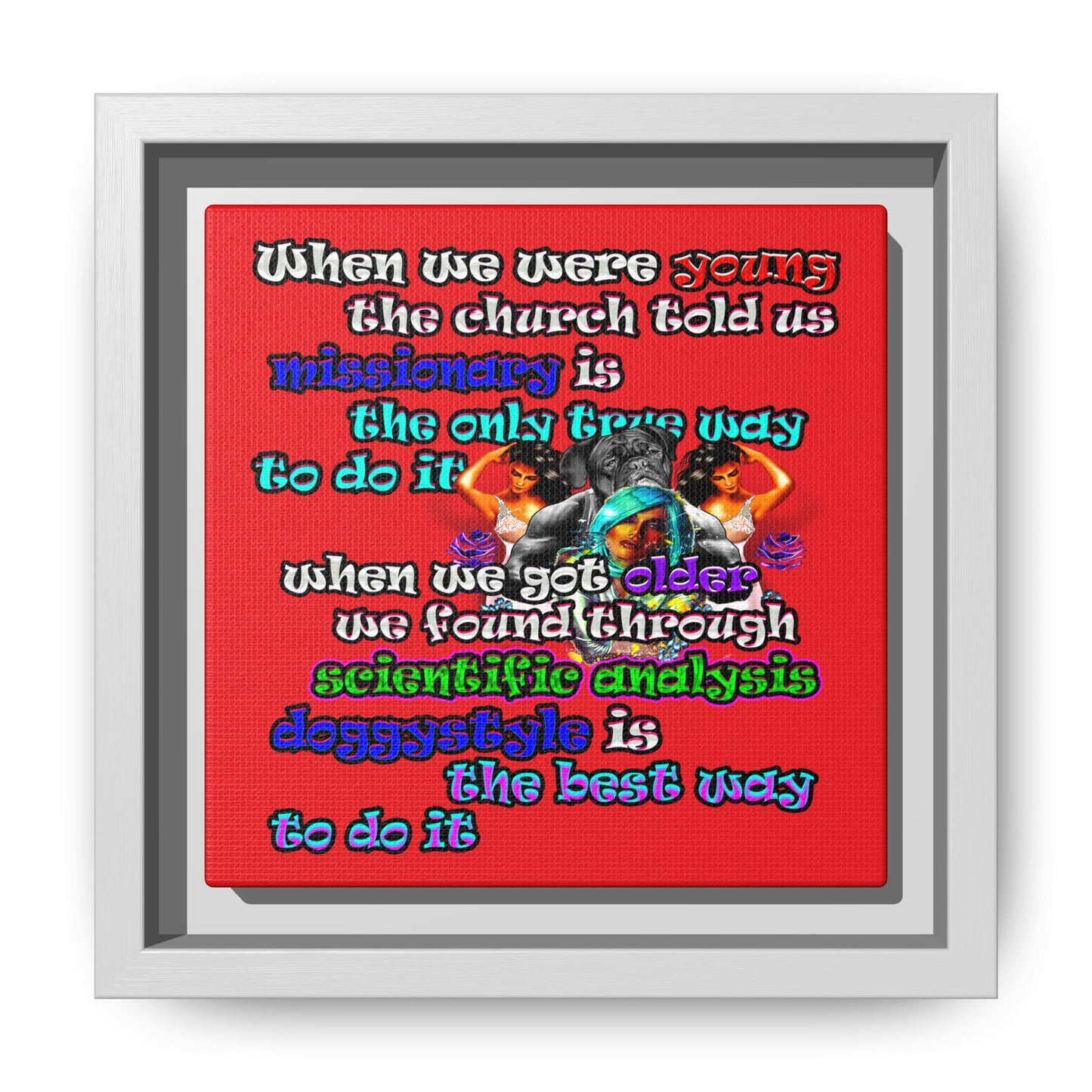 doggystyle - framed canvas art (red)